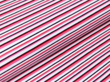 Jersey - Streifenmix - weiß/rosa