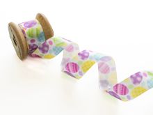 Nahaufnahmen von Satinband 15mm glänzend - Ostereier - weiß
