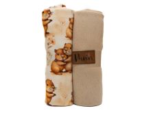 Jersey Stoffpaket mit Kunstleder- Label - Biber - creme - beige