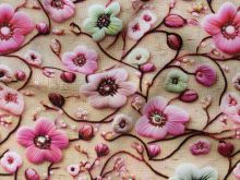 Webware Viskose Popeline - Blümchen  - beige