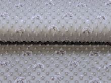 Wellnessfleece Minky mit Noppenprägung - Regenbogen - beige