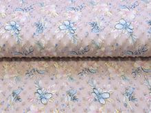 Wellnessfleece Minky mit Noppenprägung - Blumen - altrosa