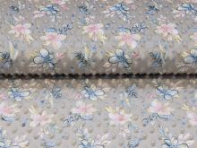 Wellnessfleece Minky mit Noppenprägung - Blumen - beige