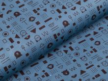 Sweat French Terry Swafing - Mini Forest - verschiedene Motive  - rauchblau 