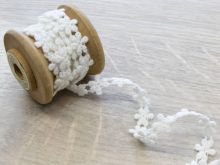 Spitzenband ca. 1 cm - Blümchen - weiß 