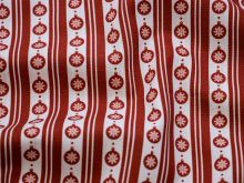 Webware Baumwolle Joel - Weihnachtskugeln auf Streifen - weiß-rot