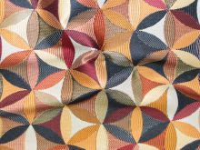 Nahaufnahme von Jacquard 3D Struktur - Geometrisches Muster - rot - orange
