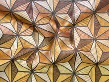 Nahaufnahme von Jacquard 3D Struktur - Geometrisches Muster - gelb - orange