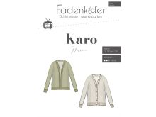 Papier-Schnittmuster Fadenkäfer Karo - Strickjacke - Herren