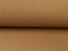 Bambus Musselin Baumwolle Double Gauze Snoozy - Leinenoptik - uni goldbraun