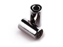 2 Kordelenden- 14 x 9 mm - für Kordeln mit max. 4 mm Durchmesser - grafitfarben