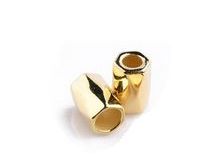 2 Kordelenden - 12 x 9 mm - für Kordeln mit max. 4 mm Durchmesser - goldfarben