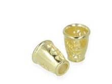 2 Kordelenden - 12 x 10 mm - für Kordeln mit max. 4 mm Durchmesser - goldfarben