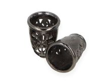2 Kordelenden - 12 x 10 mm - für Kordeln mit max. 4 mm Durchmesser - grafit