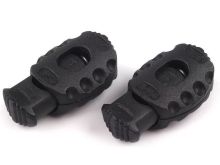 2 ovale Kordelstopper - 20 x 30 mm - für Kordeln mit max. 6 mm Durchmesser - schwarz