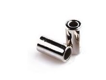 2 Kordelenden- 14 x 9 mm - für Kordeln mit max. 4 mm Durchmesser - silberfarben