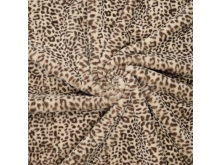 Fellimitat Stoff - Super Soft - Mini Leo Animalprint - creme