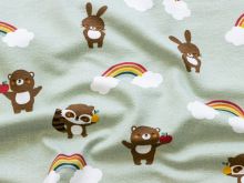 Jersey - Waldtiere und Regenbögen - altgrün