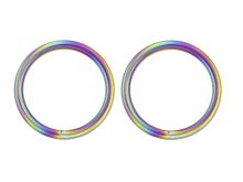 O-Ring Rundring Metall - 2 Stück ca. 35 mm - regenbogen