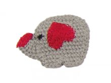 Häkelapplikation 60 mm - Elefant - grau