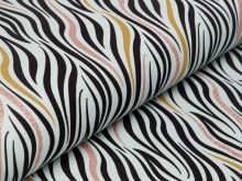 Jersey Ilja mit Glitzer - Animalprint Zebra - mint