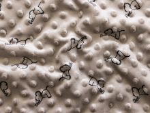 Wellnessfleece Minky mit Noppenprägung - kleine Elefanten - sand