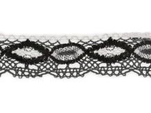 Spitzenband ca. 30mm - geschwungenes Muster - schwarz