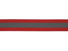 Ripsband reflektierend 25 mm - rot