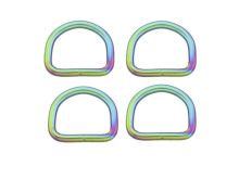 Halbrundringe / D-Ringe Metall - 4 Stück ca. 20 mm - regenbogen