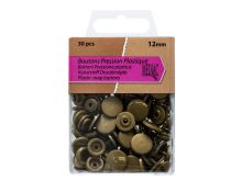 Druckknöpfe aus Kunststoff ca. 12 mm 30 Stück - bronze