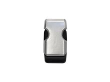 Steckschnalle zweifarbig ca. 20 mm - silberfarben-schwarz