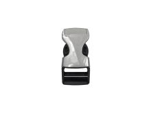 Steckschnalle  zweifarbig ca. 20 mm - grau-schwarz
