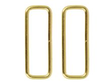 2 Viereckringe / Vierkantringe ca. 15 mm x 45 mm - goldfarben