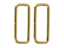 2 Viereckringe / Vierkantringe ca. 13 mm x 35 mm - goldfarben