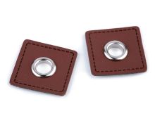 Aufnäh-Ösen auf Kunstleder 8 mm 4 Stück - uni braun