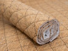 Kork Coupon ca. 50 cm x 65 cm - Rautenmuster nahtgesteppt - silberfarben/schwarz