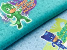Jersey Swafing PJ Masks-Pyjamahelden PANEL ca. 60 x 150 cm - Gekko, Eulette und Catboy - blau/türkis/rosa