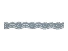 Elastische Spitze 20 mm - Blumen - jeansblau