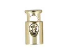 2 Kordelstopper - 20 x 9 mm - für Kordeln mit max. 4 mm Durchmesser - goldfarben