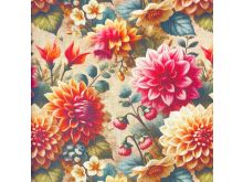 Webware Viskose-Leinen Stoff - Rosalie Blumenmuster - beige