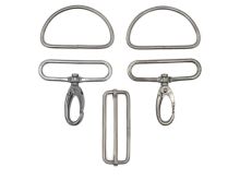 Taschenzubehör-Set Metall 50mm - anthrazit