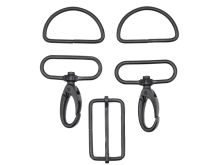 Taschenzubehör-Set Metall 40mm - schwarz