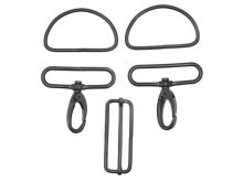 Taschenzubehör-Set Metall 50mm - schwarz