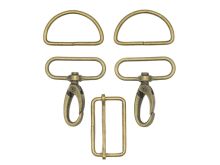 Taschenzubehör-Set Metall 40mm - altgold