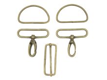 Taschenzubehör-Set Metall 50mm - altgold