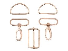 Taschenzubehör-Set Metall 40mm - roségold