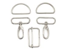 Taschenzubehör-Set Metall 40 mm – Silber