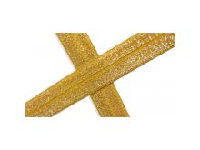 Elastisches Einfassband/Falzgummi 20 mm mit Glitzerfäden - uni maisgelb