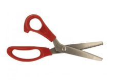 Linkshändige Zackenschere 23,5 cm - rot