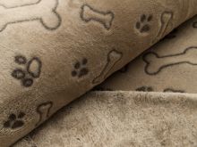 Wellnessfleece - Tatzen und Knochen - helles braun